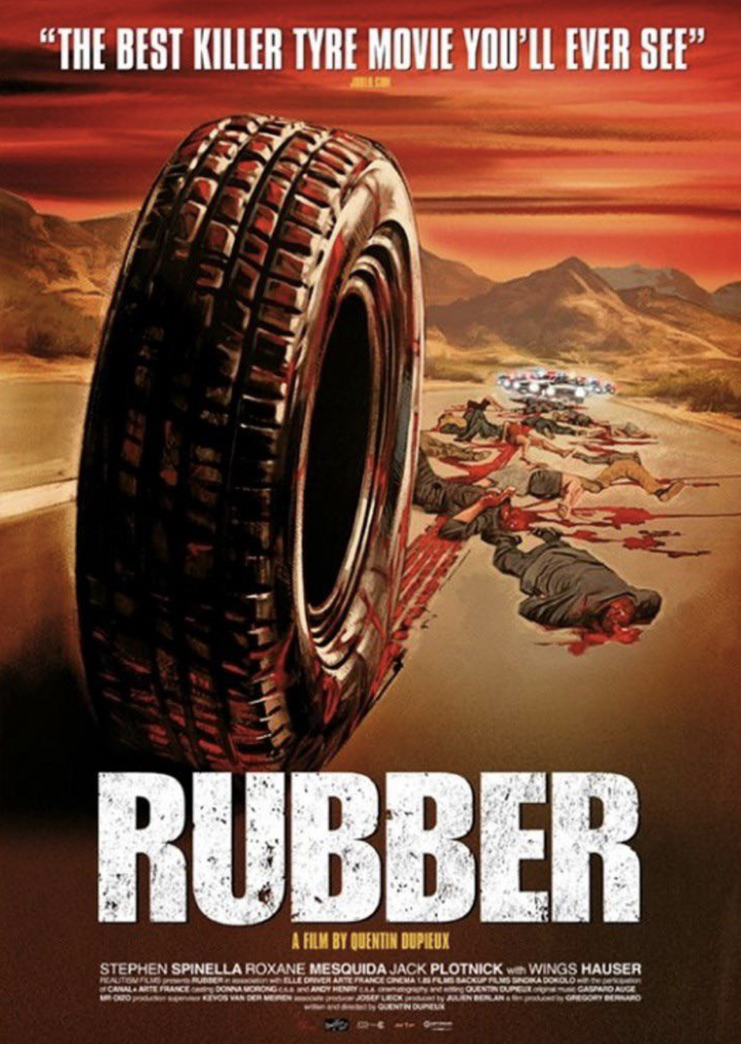 rubber filme - "The Best Killer Tyre Movie You'Ll Ever See" Rubber Stephen Spinella Roxane Mesquida Jack Plotnick Wings Hauser